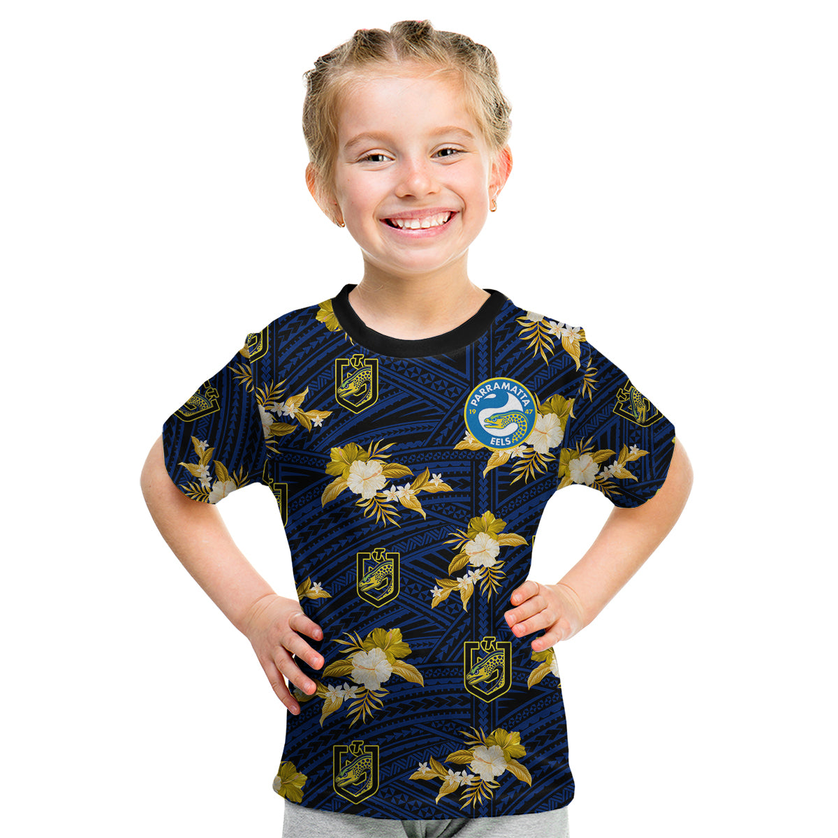 custom-text-and-number-parramatta-eels-rugby-kid-t-shirt-polynesian-tribal-mix-tropical-hawaiian-style