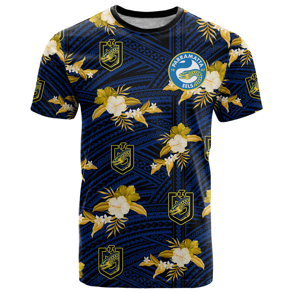 custom-text-and-number-parramatta-eels-rugby-t-shirt-polynesian-tribal-mix-tropical-hawaiian-style