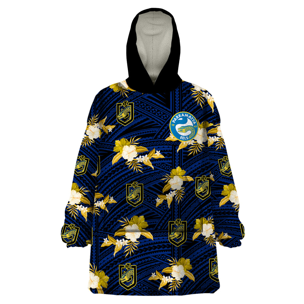 custom-text-and-number-parramatta-eels-rugby-wearable-blanket-hoodie-polynesian-tribal-mix-tropical-hawaiian-style