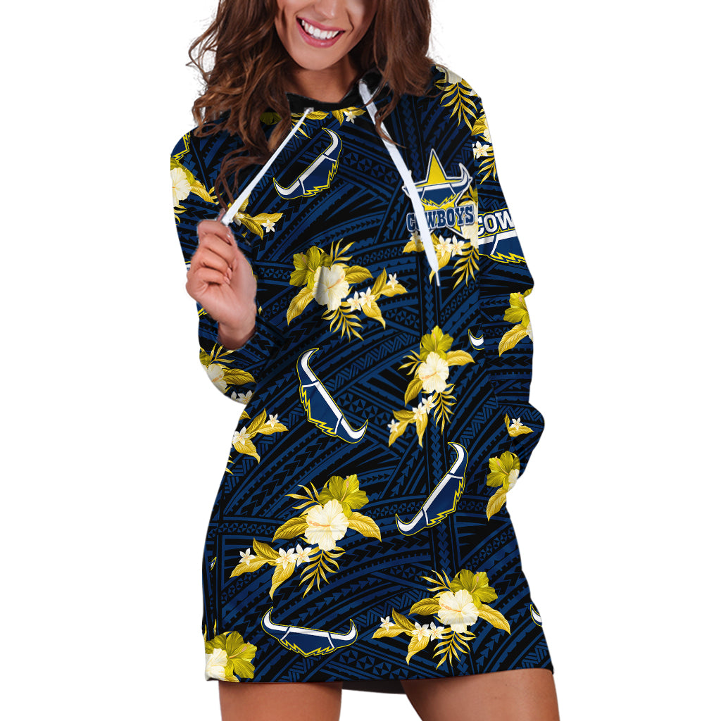 custom-text-and-number-cowboys-rugby-hoodie-dress-polynesian-tribal-mix-tropical-hawaiian-blue-style