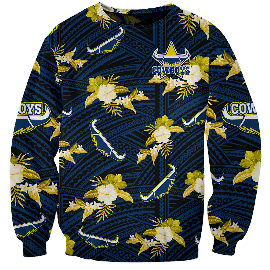 custom-text-and-number-cowboys-rugby-sweatshirt-polynesian-tribal-mix-tropical-hawaiian-blue-style