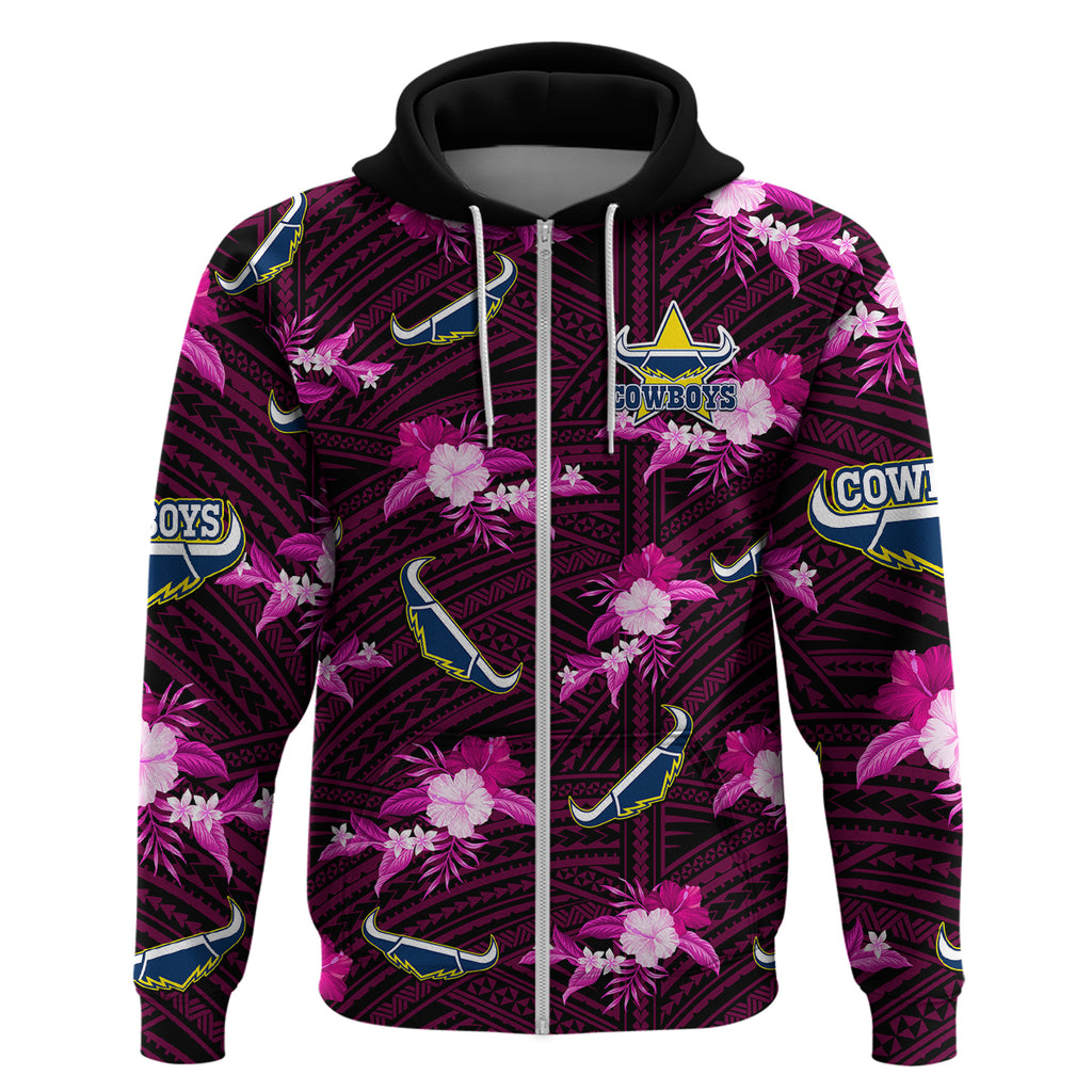 custom-text-and-number-cowboys-rugby-hoodie-polynesian-tribal-mix-tropical-hawaiian-pink-style