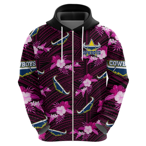 custom-text-and-number-cowboys-rugby-hoodie-polynesian-tribal-mix-tropical-hawaiian-pink-style
