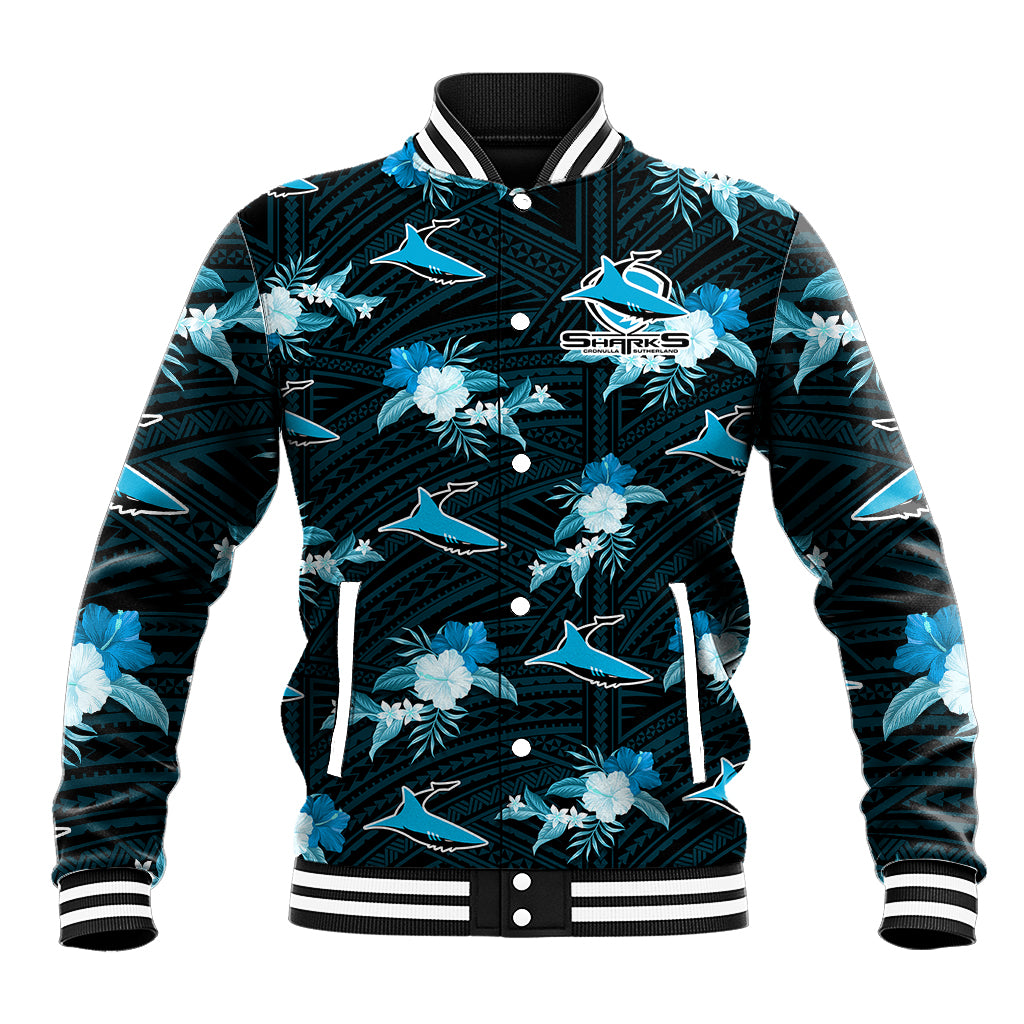 custom-text-and-number-sharks-rugby-baseball-jacket-polynesian-tribal-mix-tropical-hawaiian-style