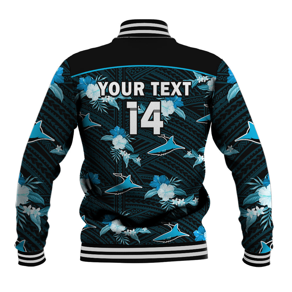 custom-text-and-number-sharks-rugby-baseball-jacket-polynesian-tribal-mix-tropical-hawaiian-style