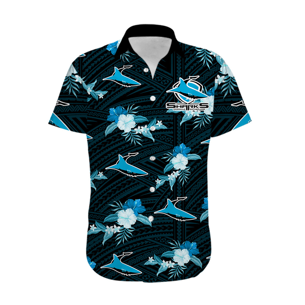 custom-text-and-number-sharks-rugby-hawaiian-shirt-polynesian-tribal-mix-tropical-hawaiian-style