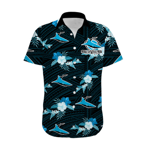 custom-text-and-number-sharks-rugby-hawaiian-shirt-polynesian-tribal-mix-tropical-hawaiian-style