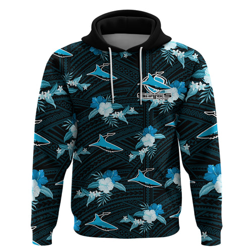 custom-text-and-number-sharks-rugby-hoodie-polynesian-tribal-mix-tropical-hawaiian-style