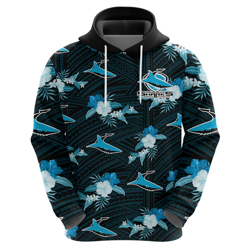 custom-text-and-number-sharks-rugby-hoodie-polynesian-tribal-mix-tropical-hawaiian-style