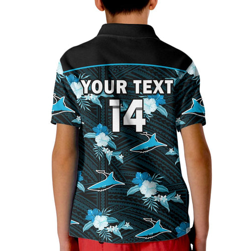 custom-text-and-number-sharks-rugby-kid-polo-shirt-polynesian-tribal-mix-tropical-hawaiian-style