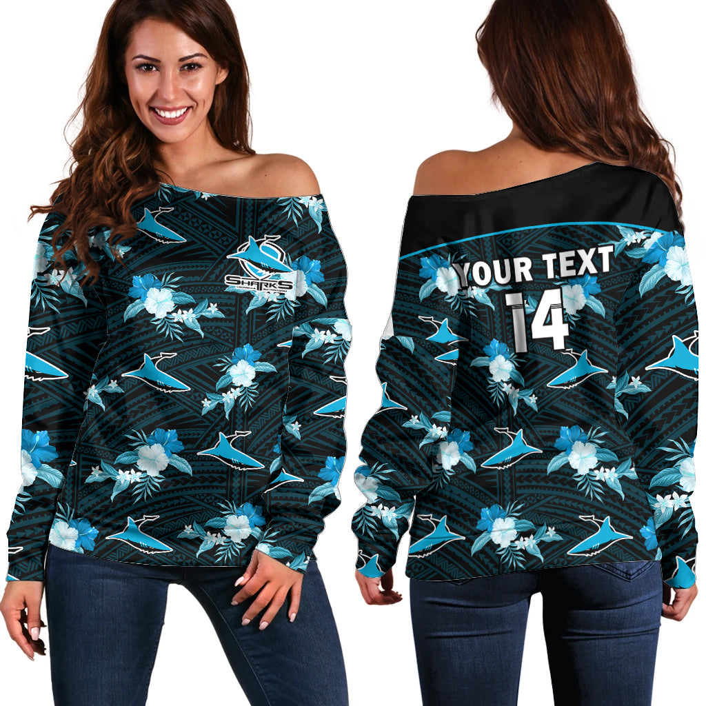 custom-text-and-number-sharks-rugby-off-shoulder-sweater-polynesian-tribal-mix-tropical-hawaiian-style