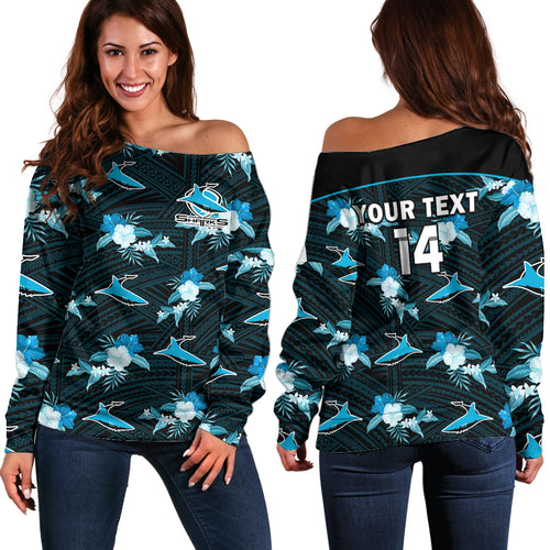 custom-text-and-number-sharks-rugby-off-shoulder-sweater-polynesian-tribal-mix-tropical-hawaiian-style