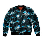custom-text-and-number-sharks-rugby-sleeve-zip-bomber-jacket-polynesian-tribal-mix-tropical-hawaiian-style