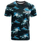 custom-text-and-number-sharks-rugby-t-shirt-polynesian-tribal-mix-tropical-hawaiian-style