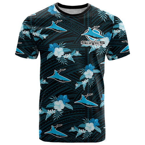 custom-text-and-number-sharks-rugby-t-shirt-polynesian-tribal-mix-tropical-hawaiian-style