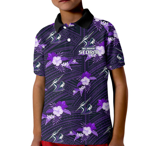 custom-text-and-number-storm-rugby-kid-polo-shirt-polynesian-tribal-mix-tropical-hawaiian-style