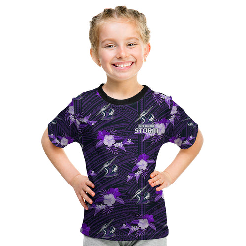 custom-text-and-number-storm-rugby-kid-t-shirt-polynesian-tribal-mix-tropical-hawaiian-style