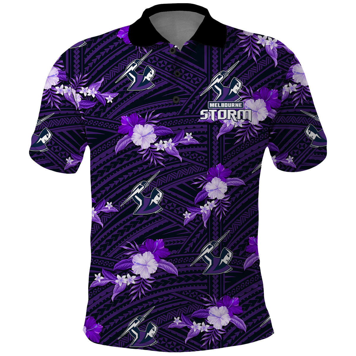 custom-text-and-number-storm-rugby-polo-shirt-polynesian-tribal-mix-tropical-hawaiian-style