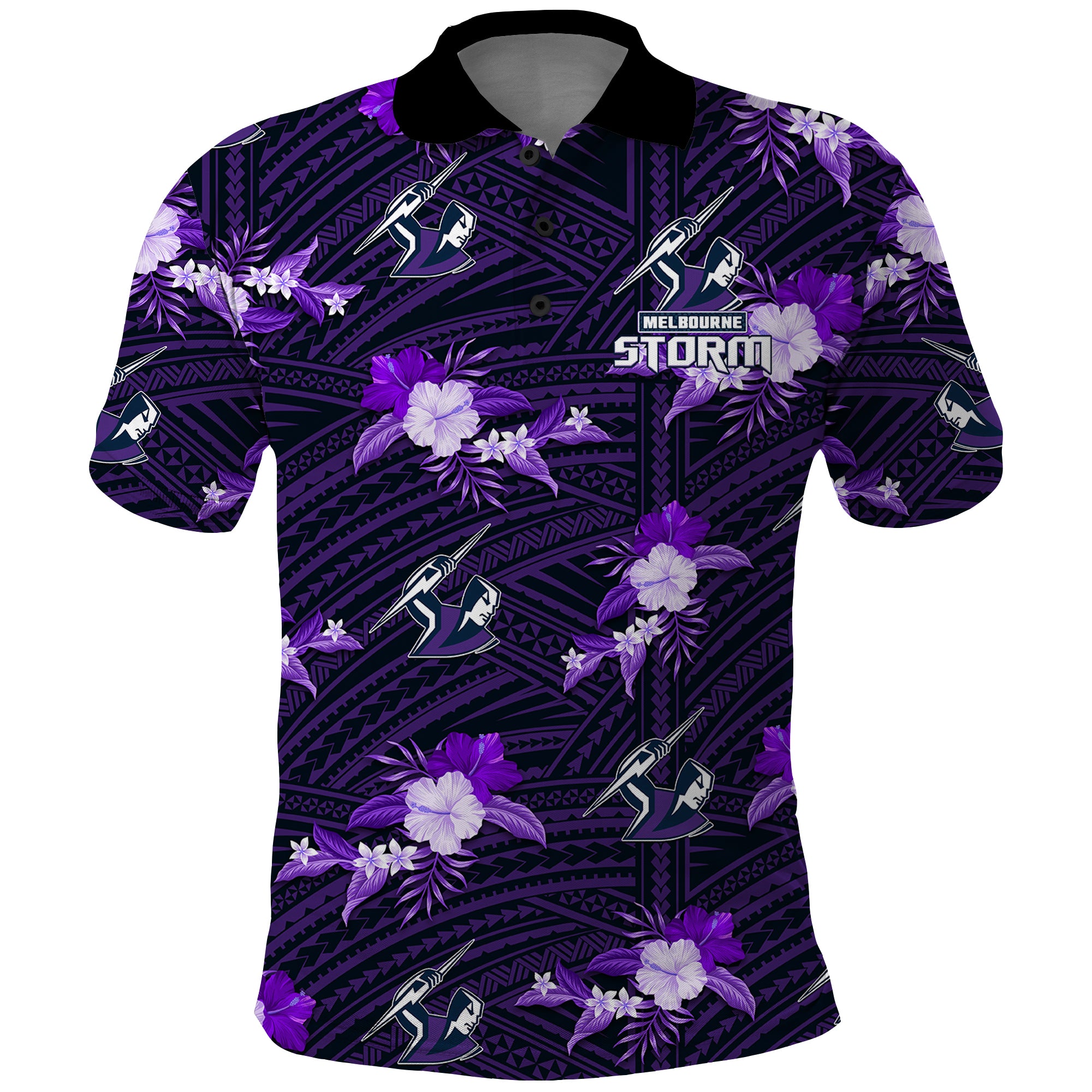 custom-text-and-number-storm-rugby-polo-shirt-polynesian-tribal-mix-tropical-hawaiian-style