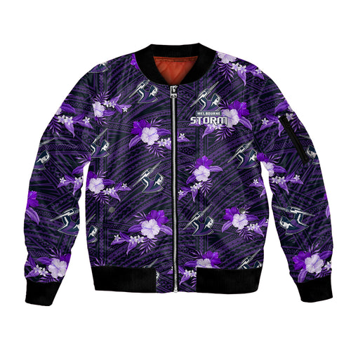 custom-text-and-number-storm-rugby-sleeve-zip-bomber-jacket-polynesian-tribal-mix-tropical-hawaiian-style