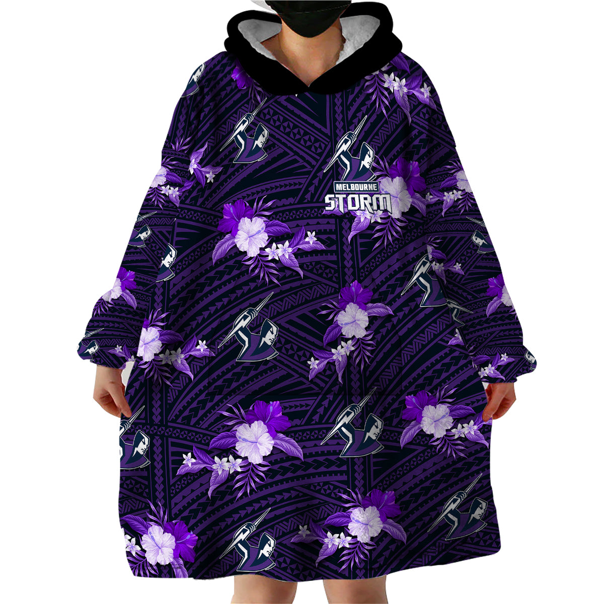 custom-text-and-number-storm-rugby-wearable-blanket-hoodie-polynesian-tribal-mix-tropical-hawaiian-style