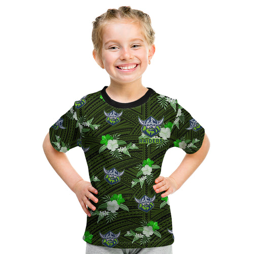 custom-text-and-number-raiders-rugby-kid-t-shirt-polynesian-tribal-mix-tropical-hawaiian-style