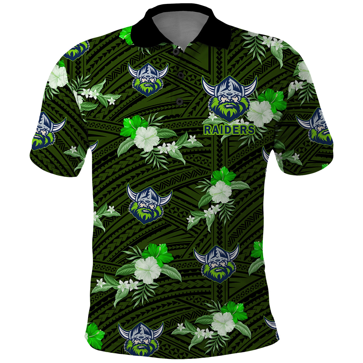 custom-text-and-number-raiders-rugby-polo-shirt-polynesian-tribal-mix-tropical-hawaiian-style