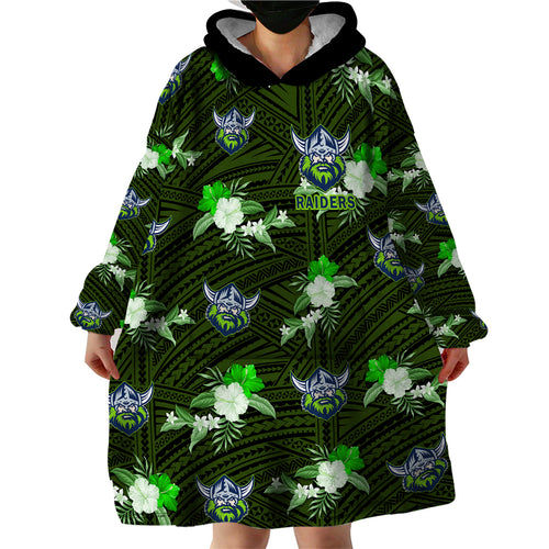 custom-text-and-number-raiders-rugby-wearable-blanket-hoodie-polynesian-tribal-mix-tropical-hawaiian-style