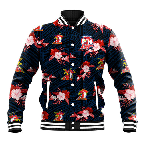 custom-text-and-number-roosters-rugby-baseball-jacket-polynesian-tribal-mix-tropical-hawaiian-style
