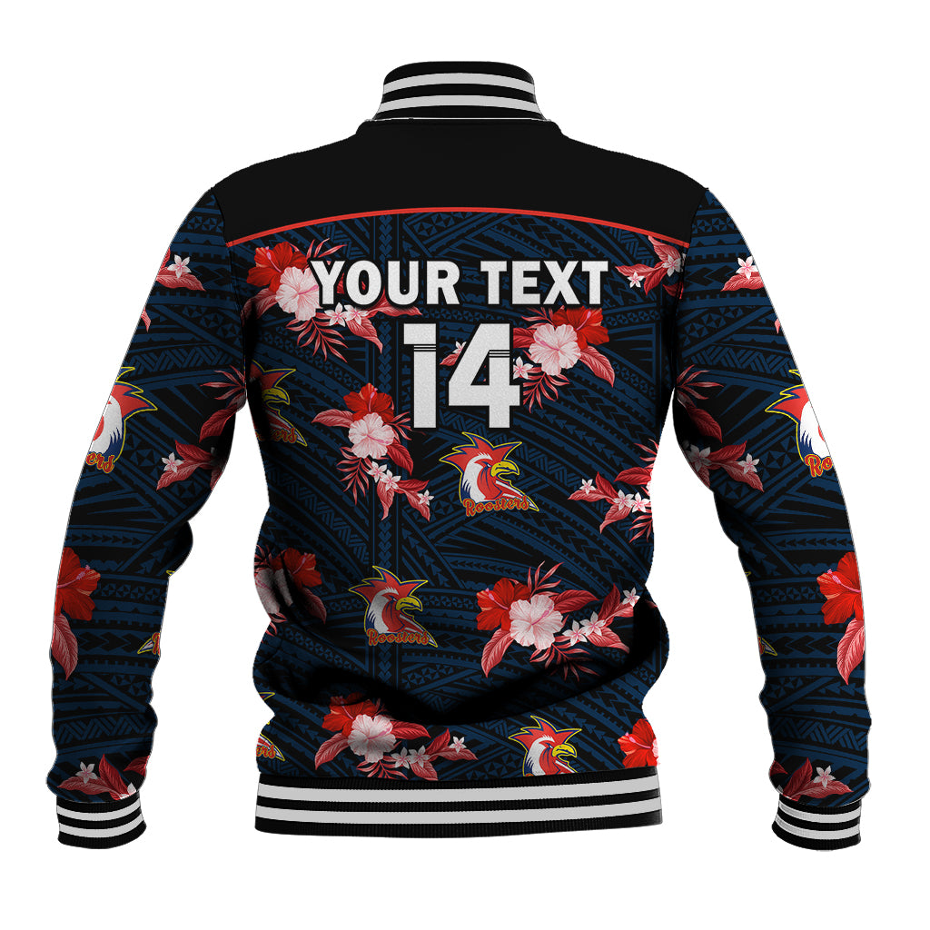 custom-text-and-number-roosters-rugby-baseball-jacket-polynesian-tribal-mix-tropical-hawaiian-style