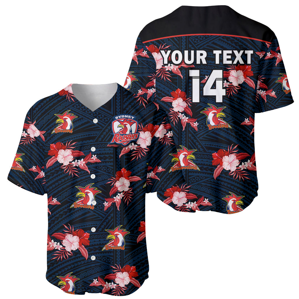custom-text-and-number-roosters-rugby-baseball-jersey-polynesian-tribal-mix-tropical-hawaiian-style