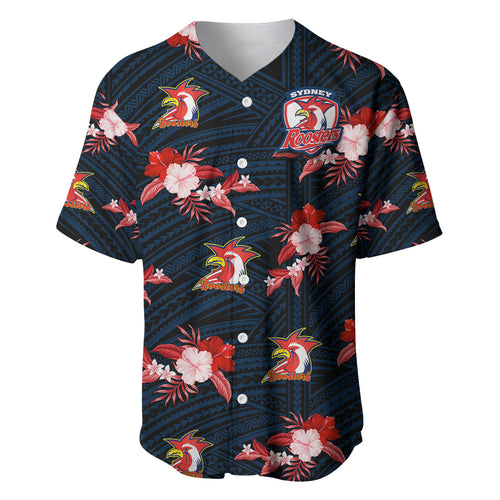 custom-text-and-number-roosters-rugby-baseball-jersey-polynesian-tribal-mix-tropical-hawaiian-style