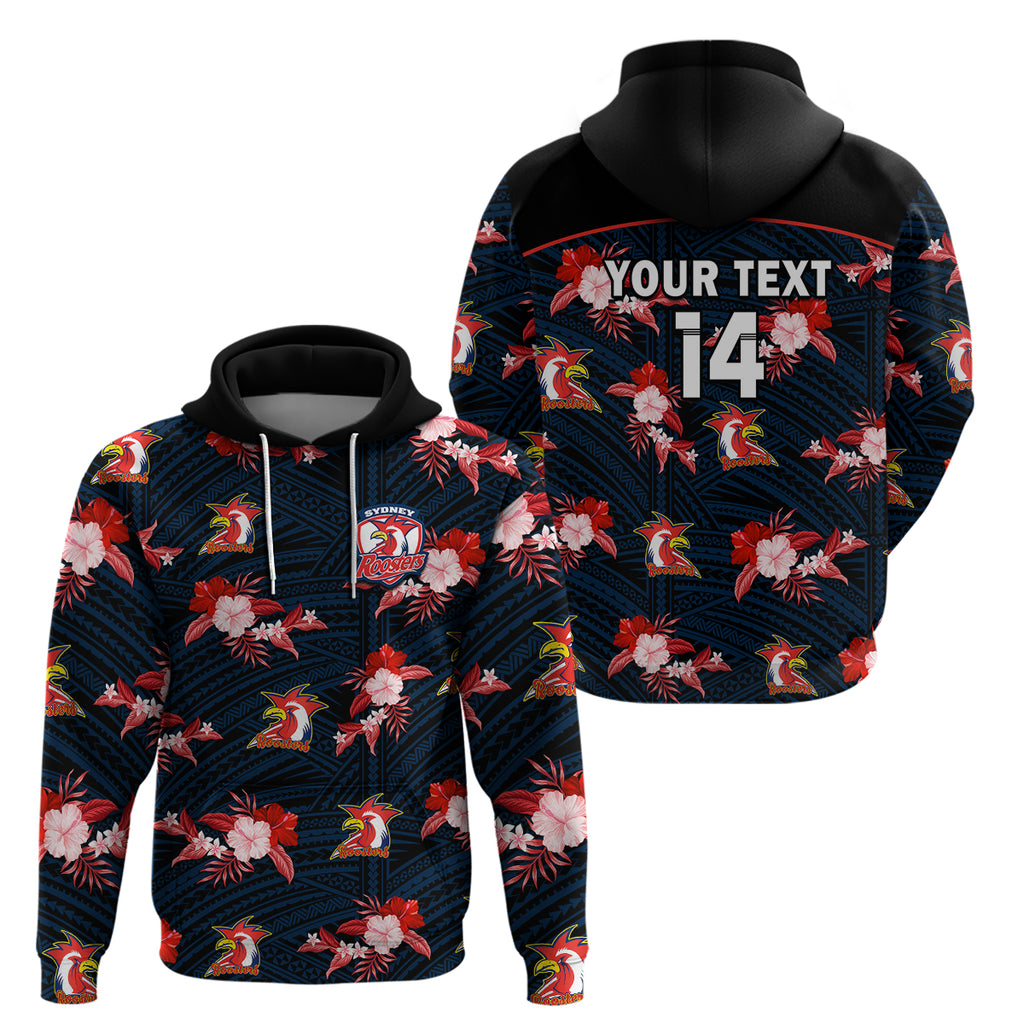 custom-text-and-number-roosters-rugby-hoodie-polynesian-tribal-mix-tropical-hawaiian-style
