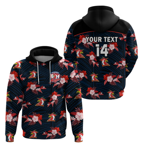 custom-text-and-number-roosters-rugby-hoodie-polynesian-tribal-mix-tropical-hawaiian-style