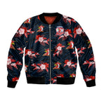 custom-text-and-number-roosters-rugby-sleeve-zip-bomber-jacket-polynesian-tribal-mix-tropical-hawaiian-style