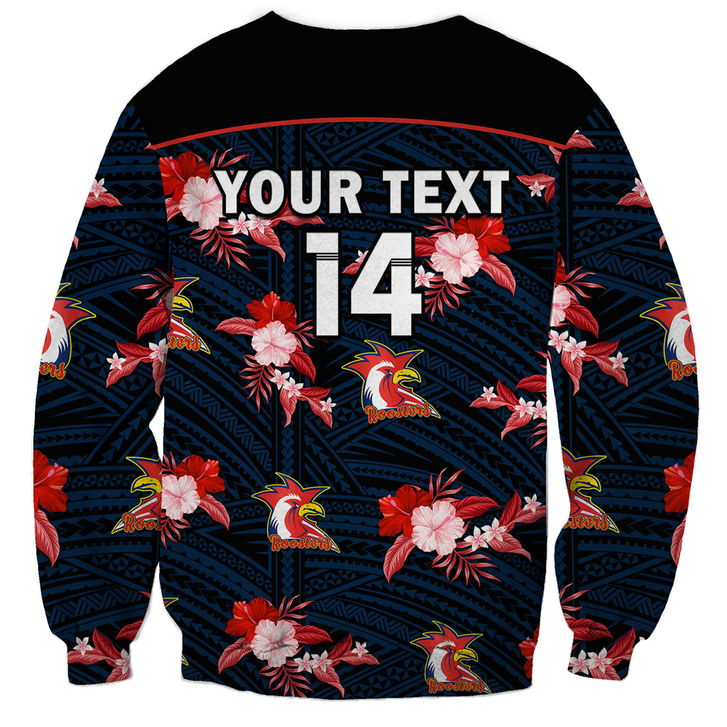 custom-text-and-number-roosters-rugby-sweatshirt-polynesian-tribal-mix-tropical-hawaiian-style