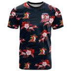 custom-text-and-number-roosters-rugby-t-shirt-polynesian-tribal-mix-tropical-hawaiian-style