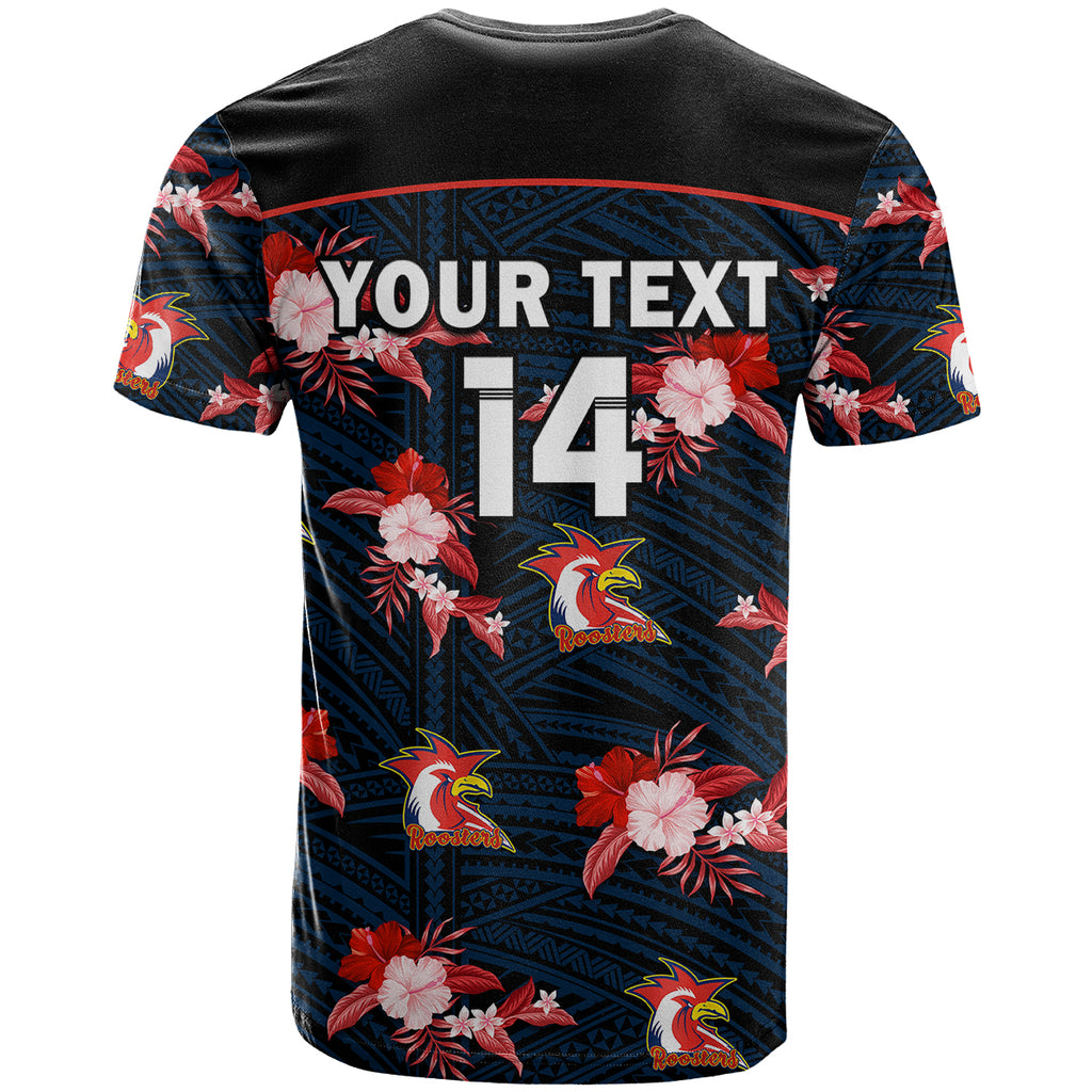 custom-text-and-number-roosters-rugby-t-shirt-polynesian-tribal-mix-tropical-hawaiian-style