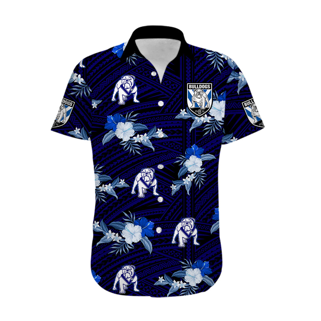 custom-text-and-number-bulldogs-rugby-hawaiian-shirt-polynesian-tribal-mix-tropical-hawaiian-style