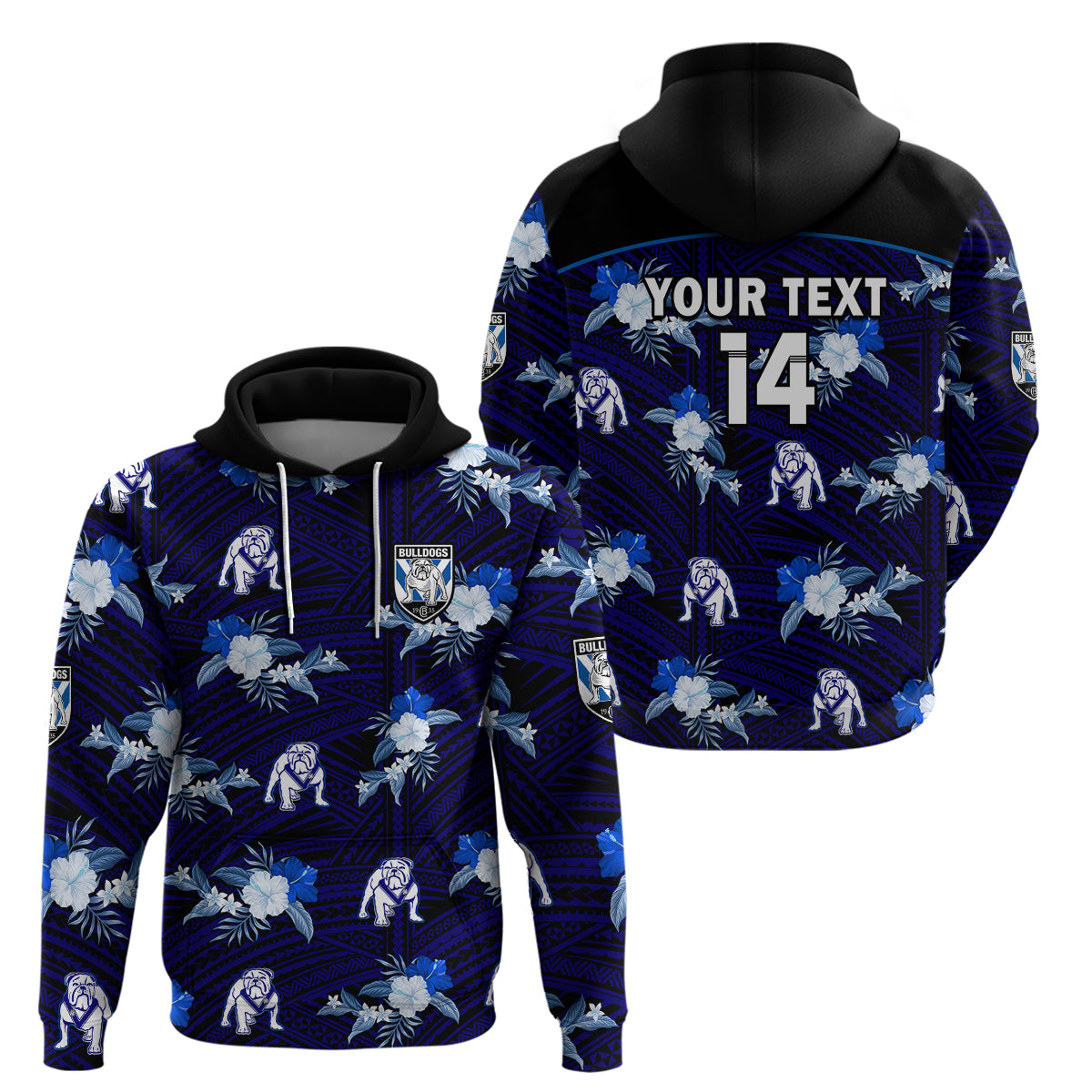 custom-text-and-number-bulldogs-rugby-hoodie-polynesian-tribal-mix-tropical-hawaiian-style