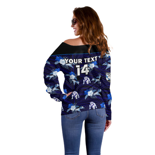 custom-text-and-number-bulldogs-rugby-off-shoulder-sweater-polynesian-tribal-mix-tropical-hawaiian-style