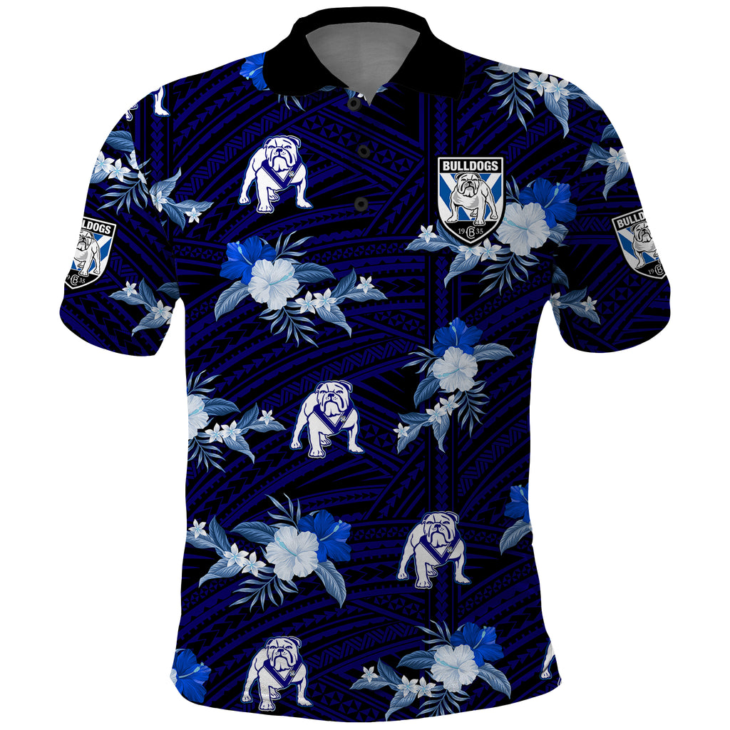 custom-text-and-number-bulldogs-rugby-polo-shirt-polynesian-tribal-mix-tropical-hawaiian-style