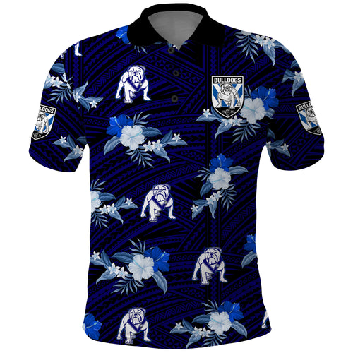 custom-text-and-number-bulldogs-rugby-polo-shirt-polynesian-tribal-mix-tropical-hawaiian-style