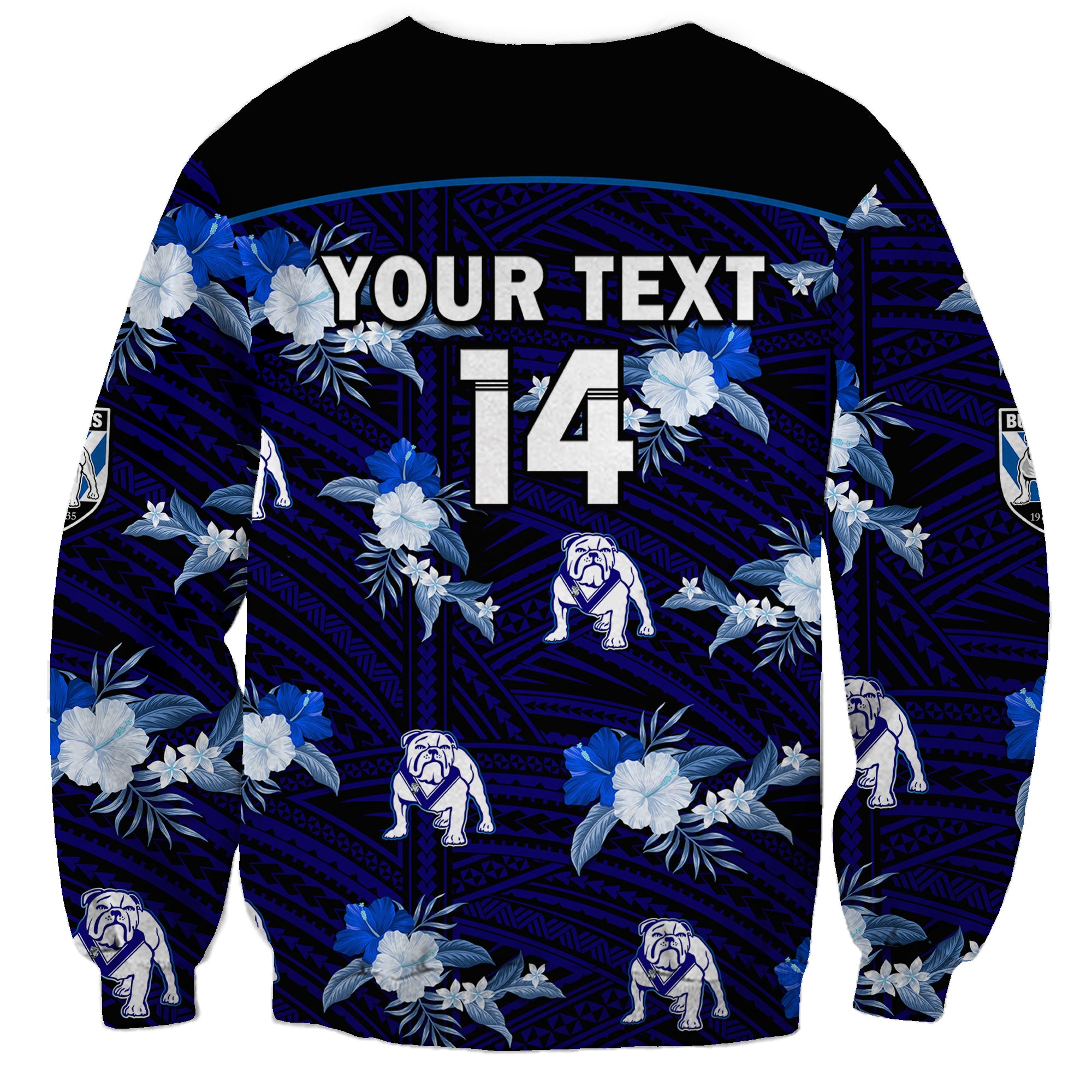 custom-text-and-number-bulldogs-rugby-sweatshirt-polynesian-tribal-mix-tropical-hawaiian-style