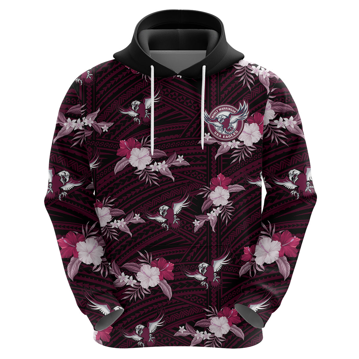 custom-text-and-number-sea-eagles-rugby-hoodie-polynesian-tribal-mix-tropical-hawaiian-style