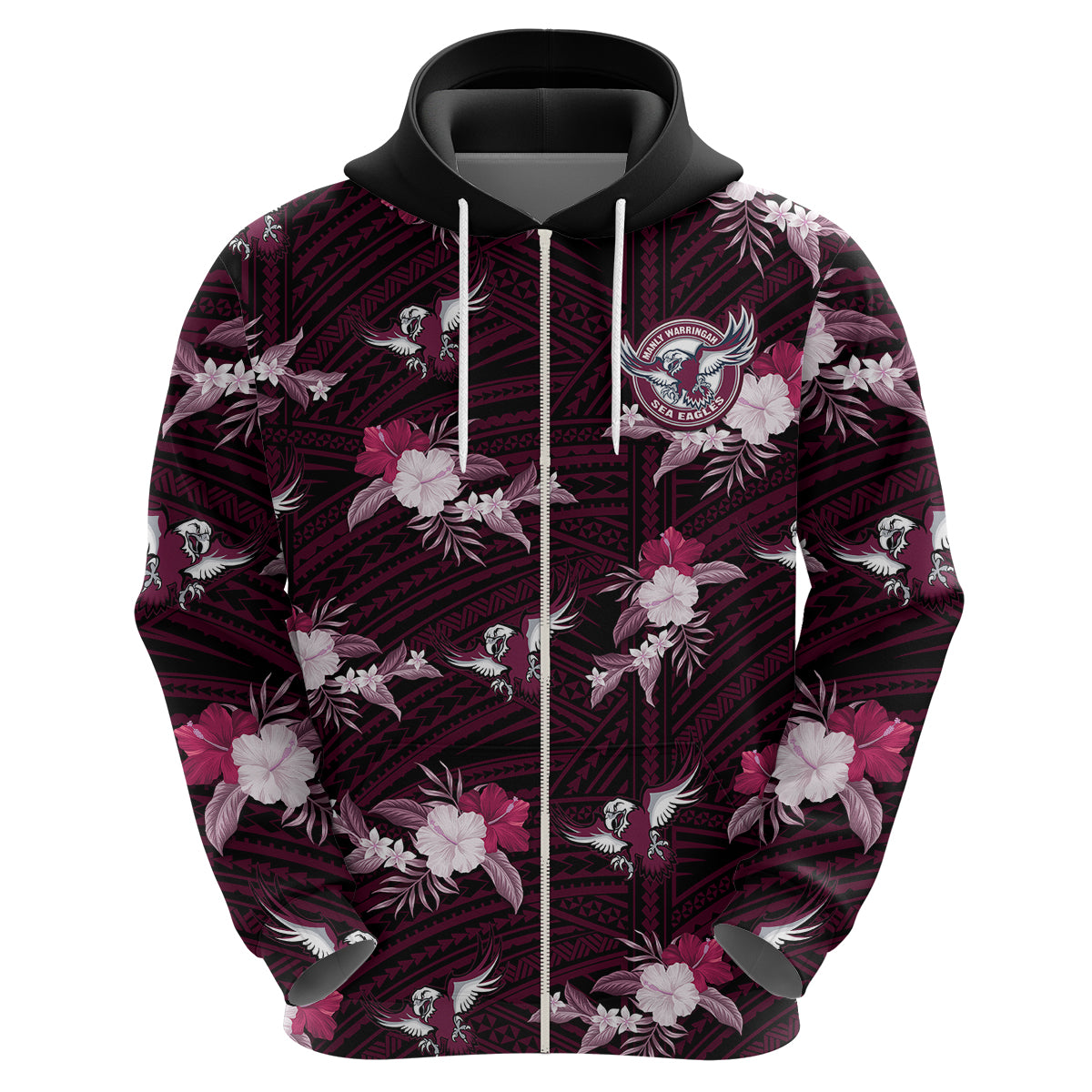 custom-text-and-number-sea-eagles-rugby-hoodie-polynesian-tribal-mix-tropical-hawaiian-style