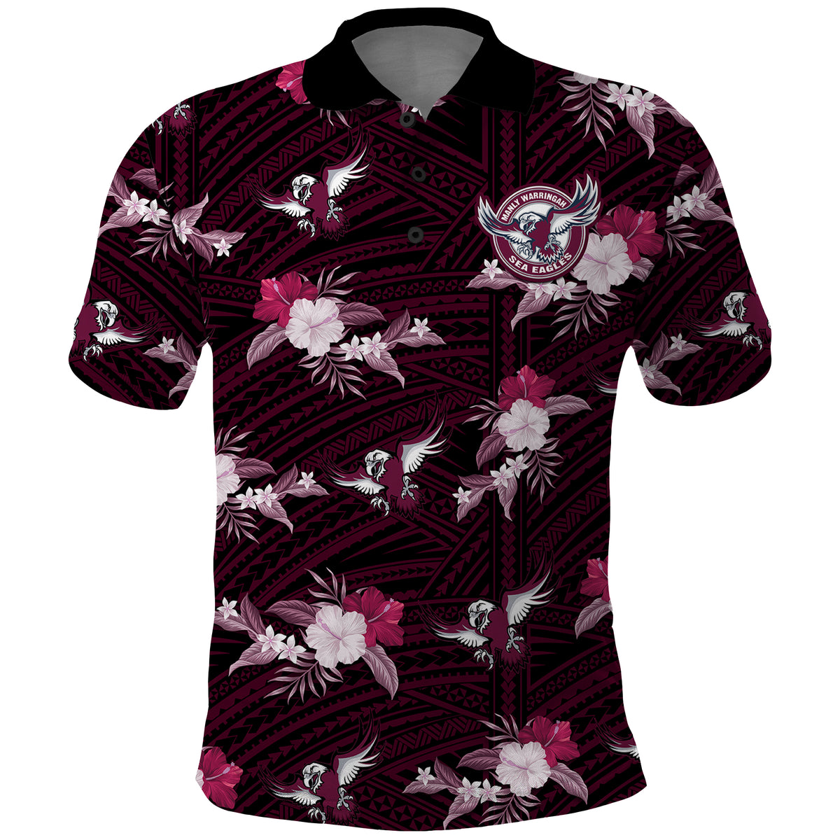 custom-text-and-number-sea-eagles-rugby-polo-shirt-polynesian-tribal-mix-tropical-hawaiian-style
