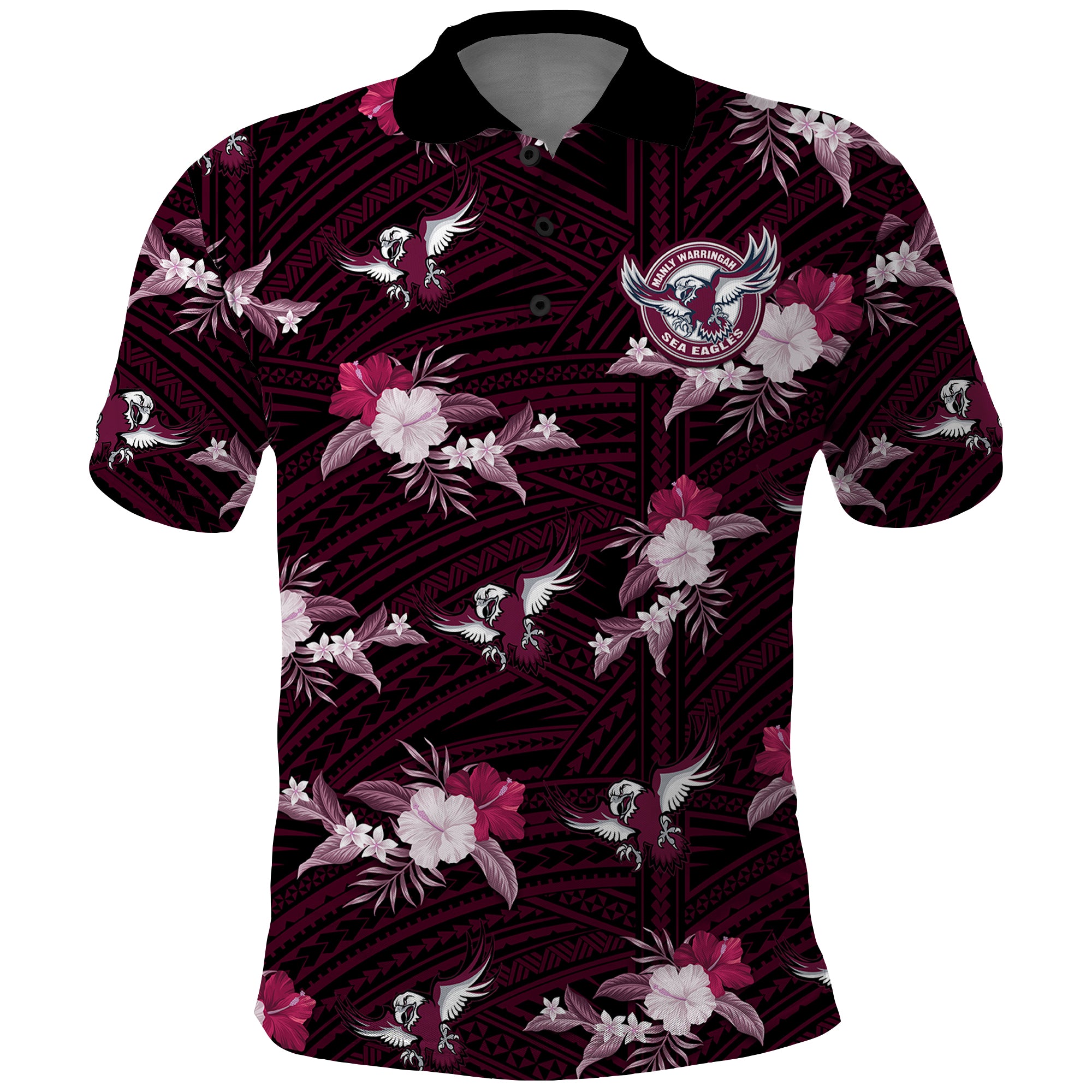 custom-text-and-number-sea-eagles-rugby-polo-shirt-polynesian-tribal-mix-tropical-hawaiian-style
