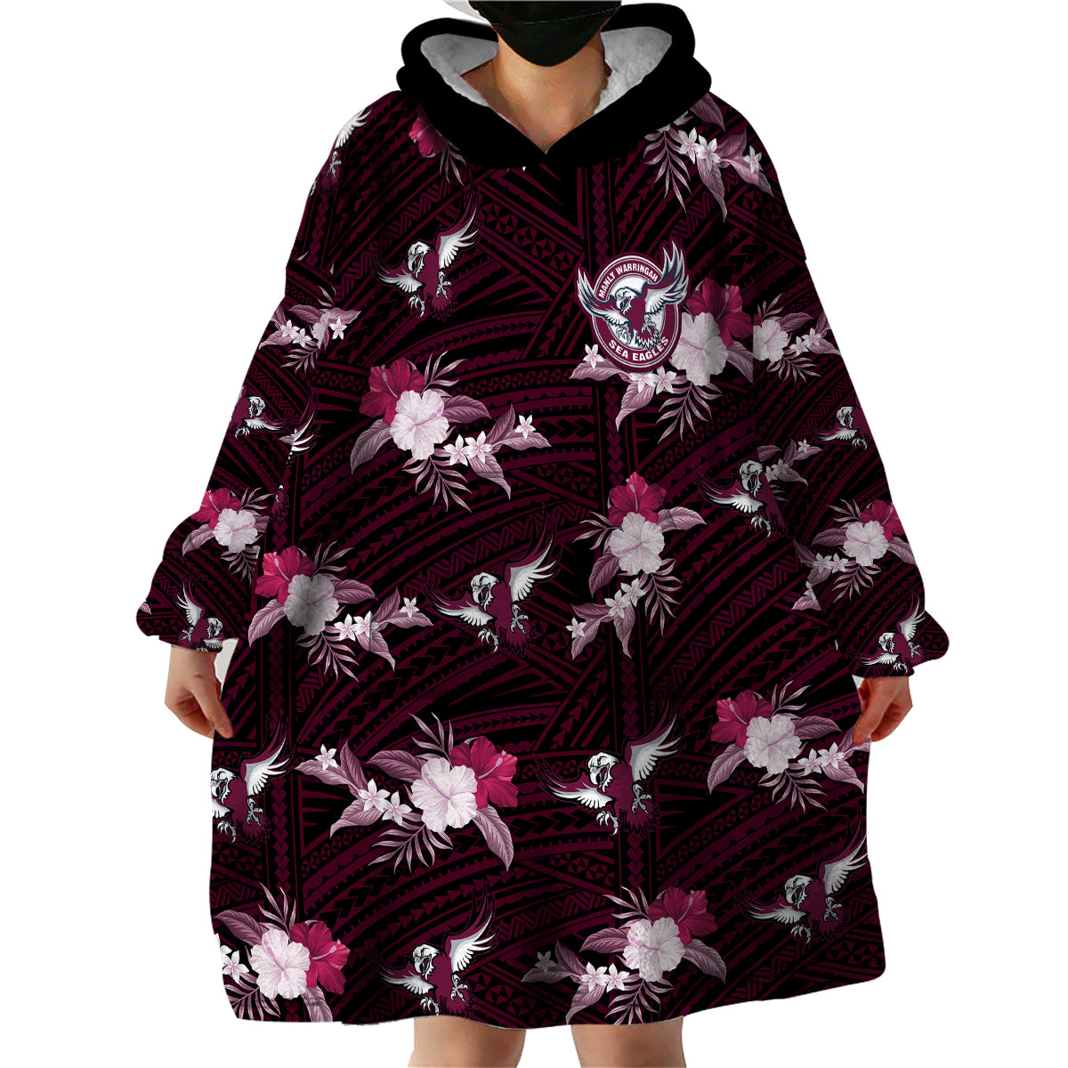 custom-text-and-number-sea-eagles-rugby-wearable-blanket-hoodie-polynesian-tribal-mix-tropical-hawaiian-style