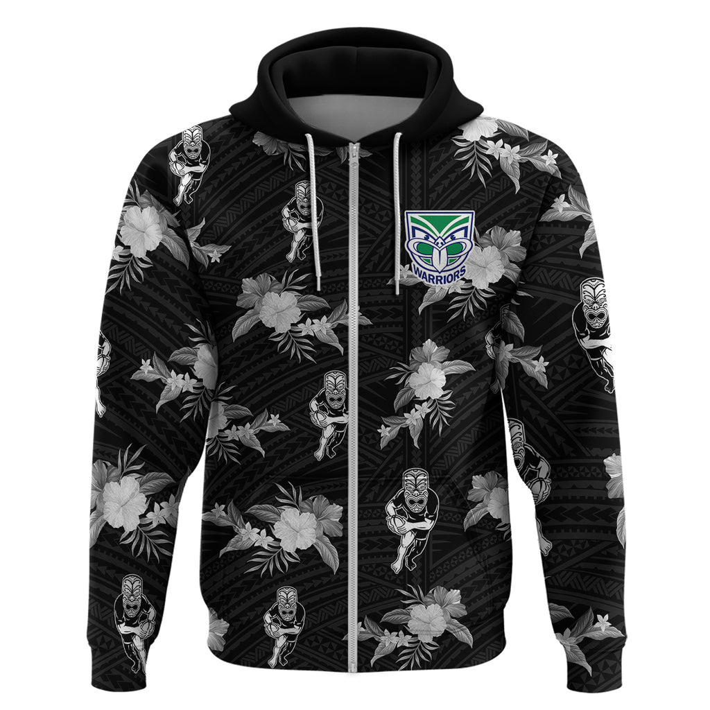 custom-text-and-number-warriors-rugby-hoodie-nz-polynesian-tribal-mix-tropical-hawaiian-style